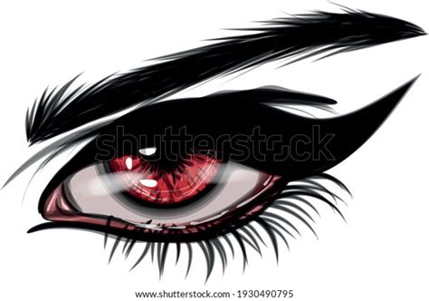 Red Vampire Eye Realistic Eye Art Stock Vector Royalty Free