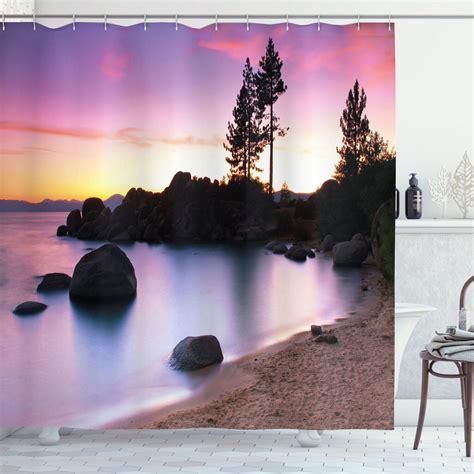 Lake Tahoe Tranquility Shower Curtain Transform Your Bathroom Into A