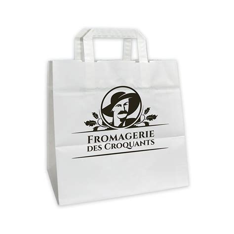 Sac Papier Kraft Blanc Fromagerie Personnalisable Lesmayoux