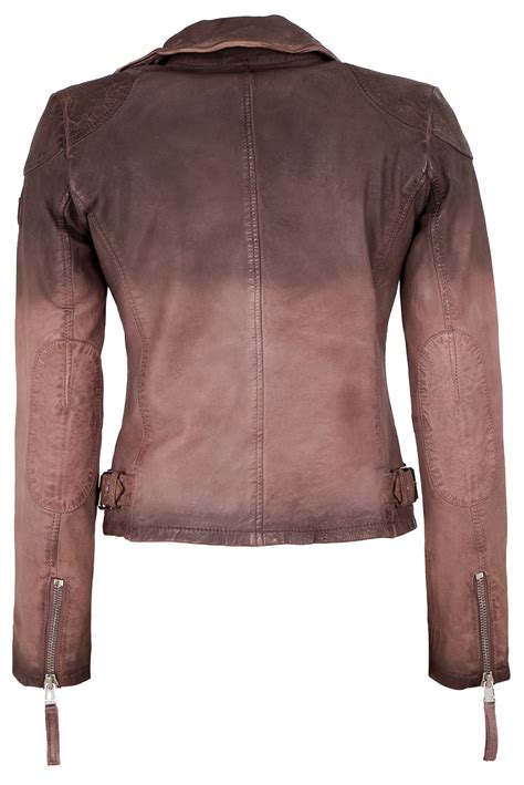 Gipsy Damen Lederjacke Bikerjacke Lammleder Lila Bio