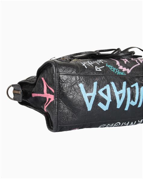 Bolsa Balenciaga Original Classic City Graffiti Preta Feminina