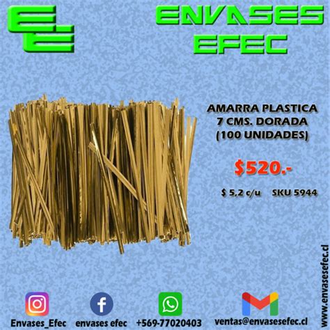 Amarra Plastica Cms Dorada Unidades Envases Efec