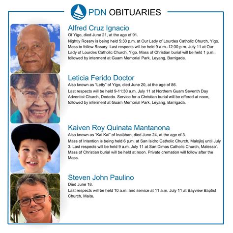 Pacific Daily News | View today's obituaries at guampdn.com - link in ...