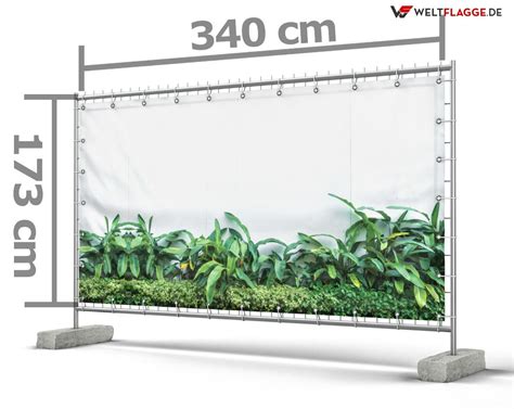 Steinwand Bauzaunplane Banner Bauzaun Werbebanner Sichtschutz 340x173