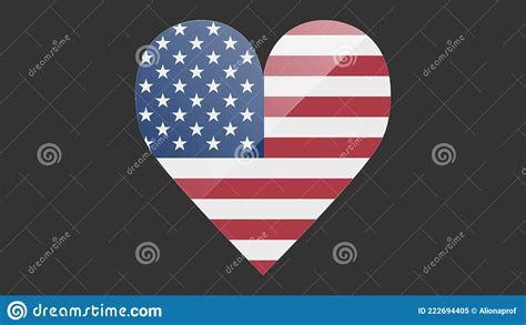 American Flag Heart Vector Stock Vector Illustration Of Internet