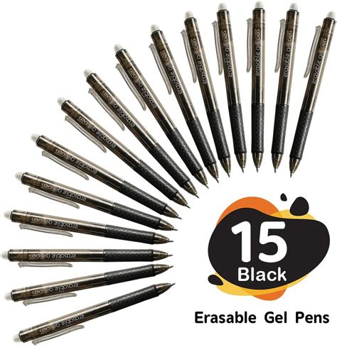 Lineon 15-Pack Erasable Gel Pens, Retractable Fine Point Clickers with ...