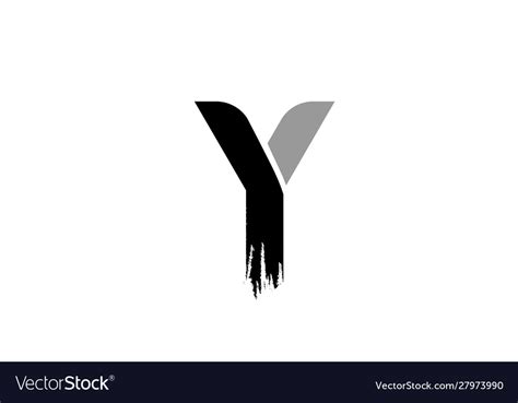 Black And White Letter Y Grunge Alphabet Logo Vector Image