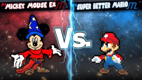 Mugen Ai Battle Mickey Mouse Ex Vs Super Better Mario Youtube