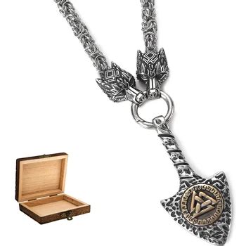 Viking King Chain Jewelry Norse Celtic Wolf Vikings Valknut Rune Spear