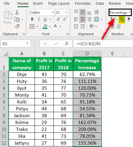 How To Calculate Percentage Increase In Excel Hot Sex Picture