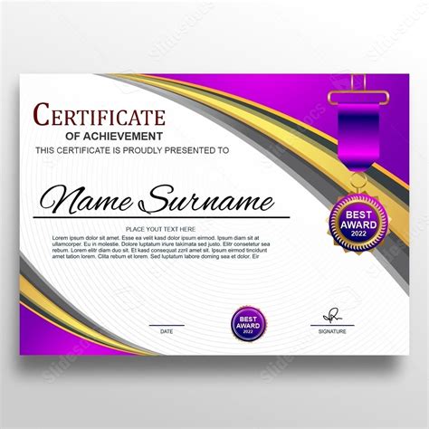 Certificate Design Sign Table Editable Professional Printable Word