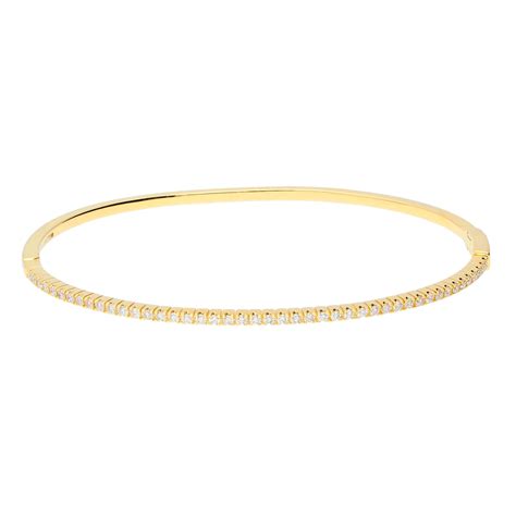 18ct Yellow Gold 060ct Diamond Hinged Bangle Buy Online Free