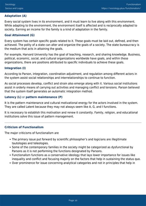 Functionalism In Sociology Sociology Plus