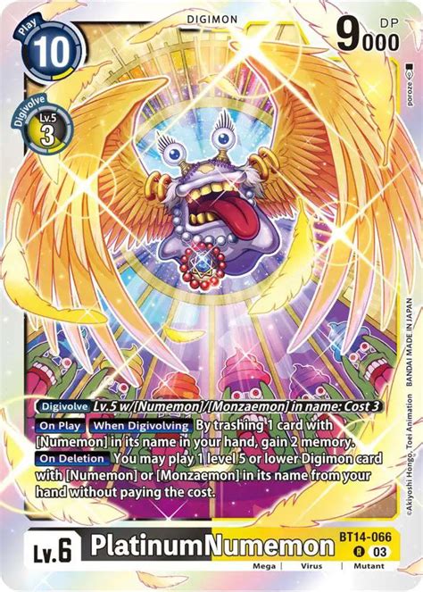 Digimon Trading Card Game Blast Ace Single Card Rare Platinumnumemon Bt14 066 Toywiz