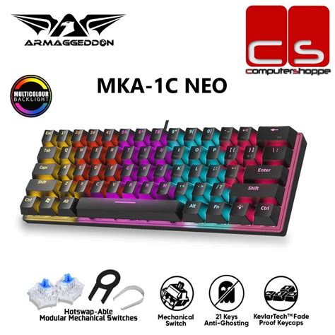 Armaggeddon MKA 1C Neo Psychswift 60 Mechanical Keyboard Black White