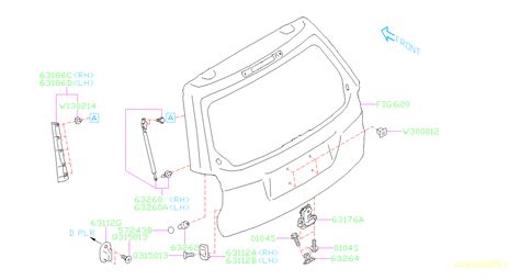 Subaru Forester Hatch Lift Support Right 63269SG002 Ciocca Subaru