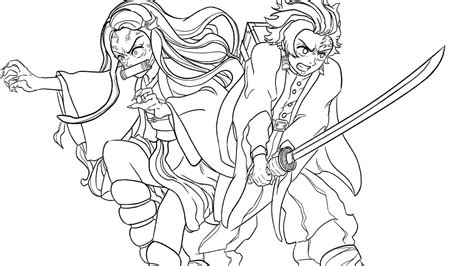 Irritado Nezuko E Tanjiro Para Colorir Imprimir E Desenhar Colorir Me