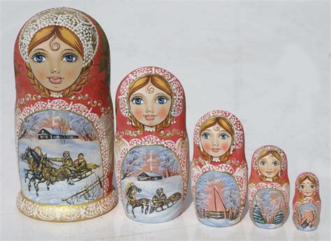 Ръчно изработени зимни матрьошки на Matroshka.info