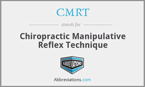 What Is The Abbreviation For Chiropractic Manipulative Reflex Technique