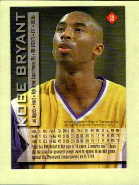 1997 Collector S Edge Impulse 39 Kobe Bryant NM MT