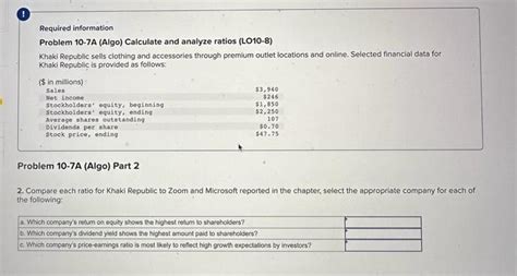 Solved Required Information Problem A Algo Calculate Chegg