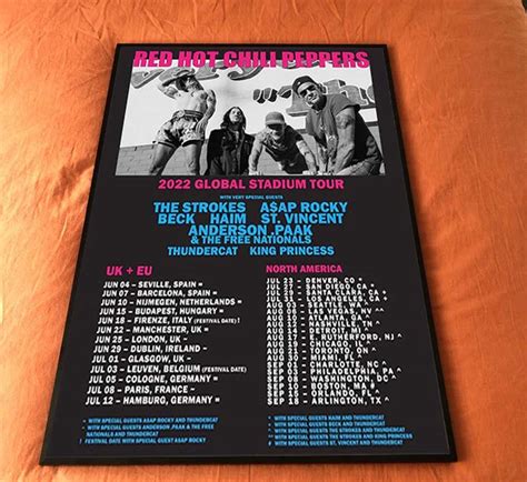 Red Hot Chili Peppers Tour 2022 Ts Poster