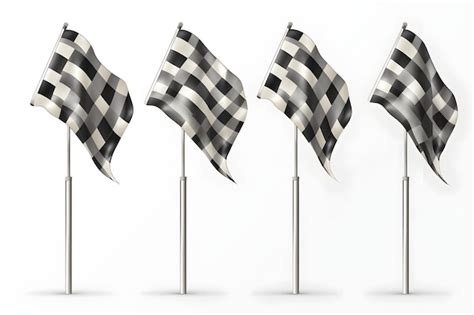 Premium Ai Image Set Of Checkered Flags Isolated On Background