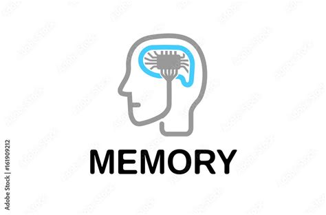 Memory Human Brain Logo Design Illustration Stock Vector | Adobe Stock