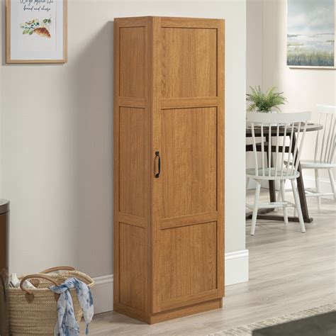 Sauder Storage Cabinet Highland Oak Finish Walmart