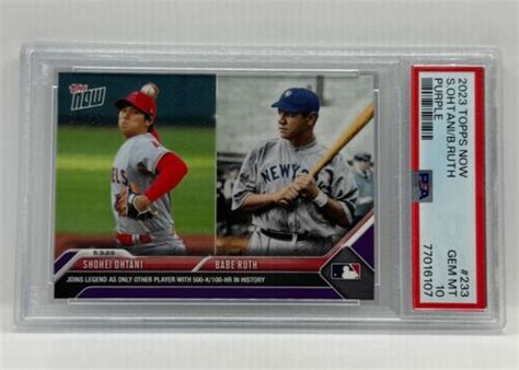 Shohei Ohtani Babe Ruth Topps Now Purple K