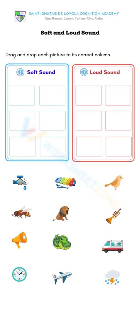 Free Printable Grade 6 Loud and Soft Sounds Worksheets