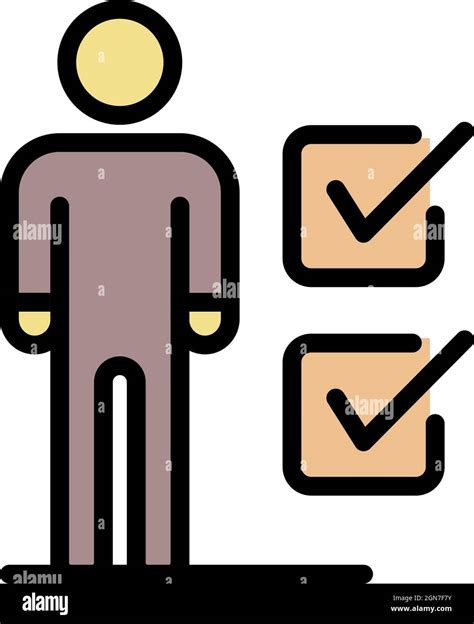 Human Figure And Checkboxes Icon Outline Human Figure And Checkboxes