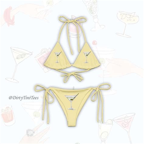 Butter Yellow Dirty Martini String Bikini Summer Vacation Swimsuit