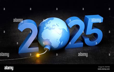 Explosive world situation for the year 2025 Stock Photo - Alamy
