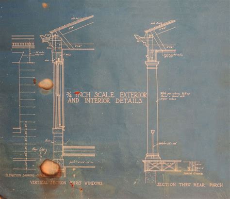 Mini Monticello — Blueprint Vertical Section Showing Exterior And