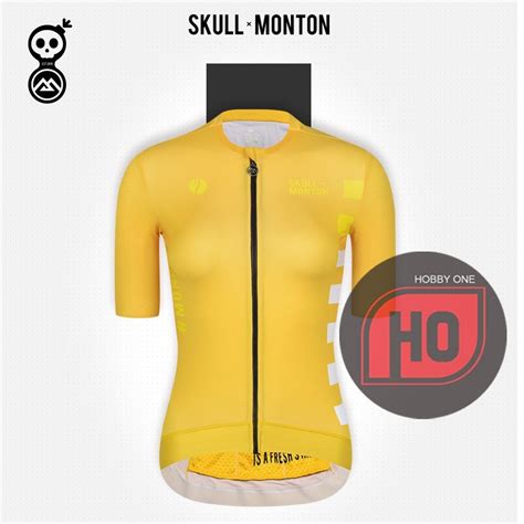 Monton 2022 Skull Monday Ii Yellow Women Short Sleeve Cycling Jersey