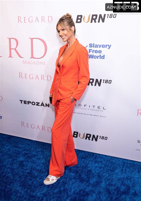 Tricia Helfer Sexy Seen Braless Showcasing Her Hot Tits At The REGARD Magazines Party In Los