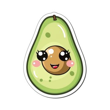 Vector Of Kawaii Avocado Emoji Sticker Art Avocado Character Baby