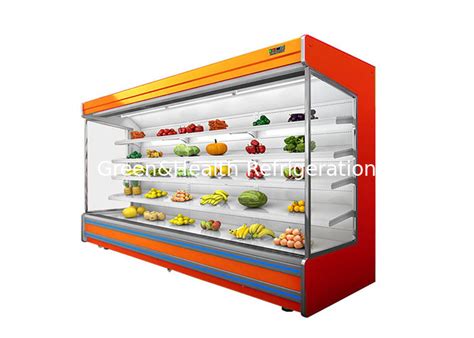 Large Capacity Supermarket Black Multideck Open Chiller With Led Auto