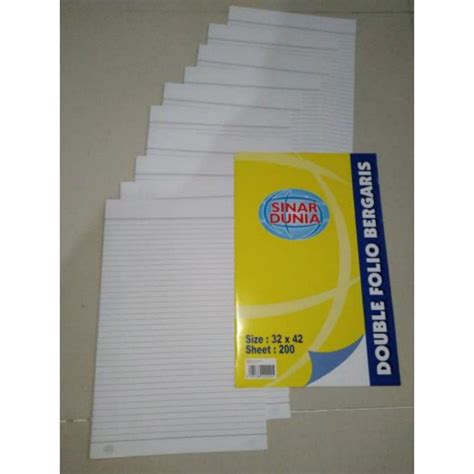 Jual Kertas Double Foliopolio Bergaris Sidu Per 50 Lembar Shopee