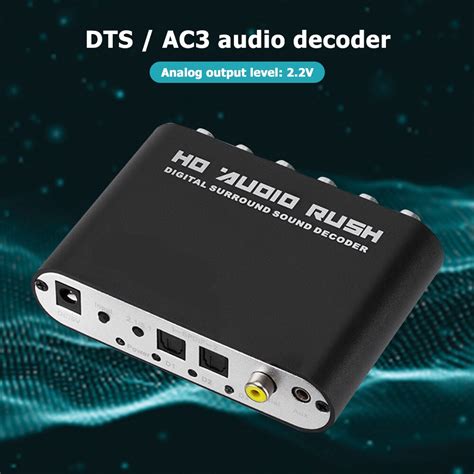 Decodificador de Audio Digital DTS AC3 5 1 canales coaxial óptico