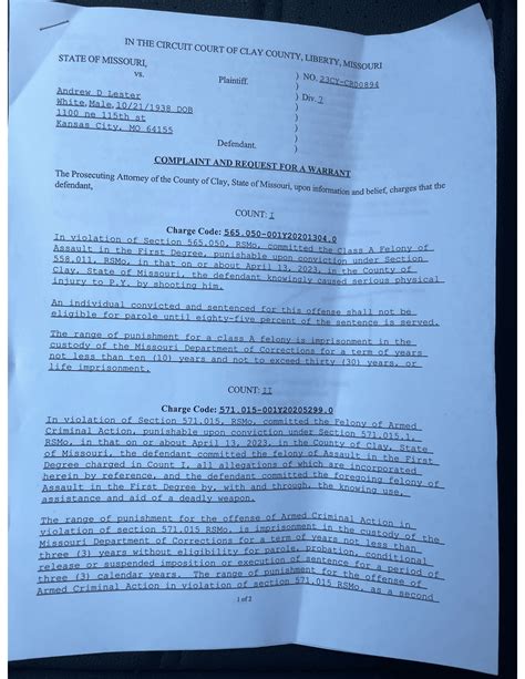 Read The Criminal Complaint In The Shooting Of Ralph Yarl The New