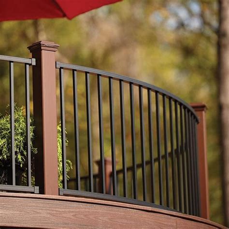 Custom Curved Trex Reveal Aluminum Railing In Charcoal Black With Trex