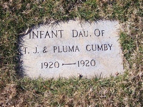 Infant Daughter Cumby 1920 1920 Memorial Find A Grave