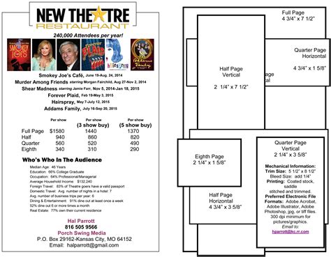 Program Book Advertising - KC Live Theater