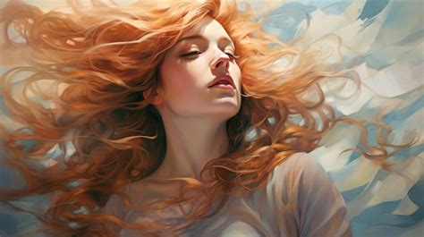 Premium Ai Image A Woman With Long Red Hair Blowing In The Wind