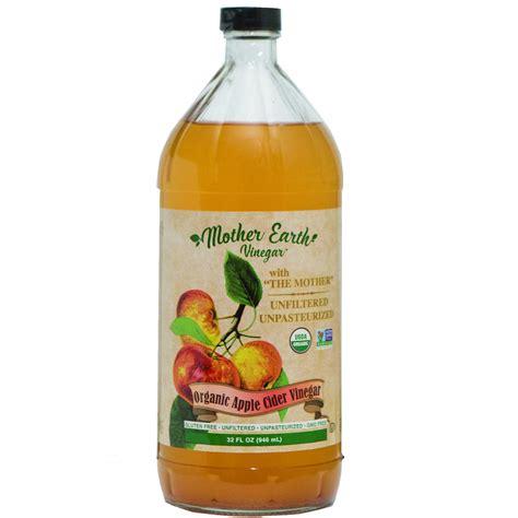 Mother Earth Organic Apple Cider Vinegar With The Mother Fermented With Fresh