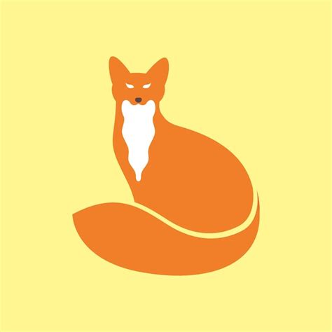 Premium Vector Long Tails Fox Orange Mascot Modern Simple Logo Icon