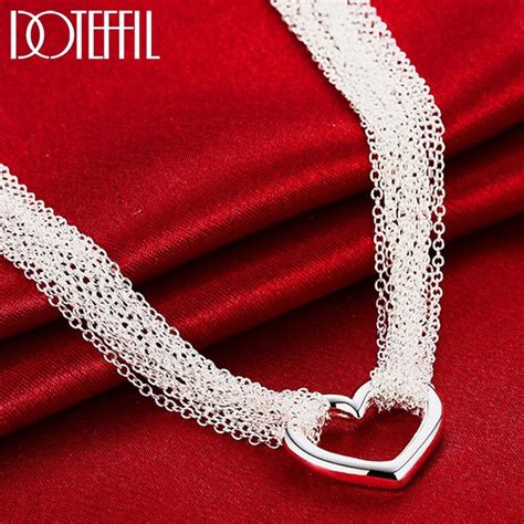 Doteffil Sterling Silver Necklaces For Women Multi Lines