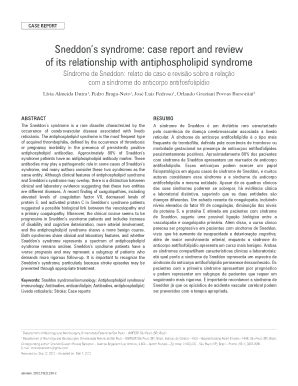 Fillable Online Apps Einstein Sneddons Syndrome Case Report And Review